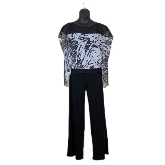 Komorov sheer top over tank top banded waist in front, size Medium - Picture 2 of 7